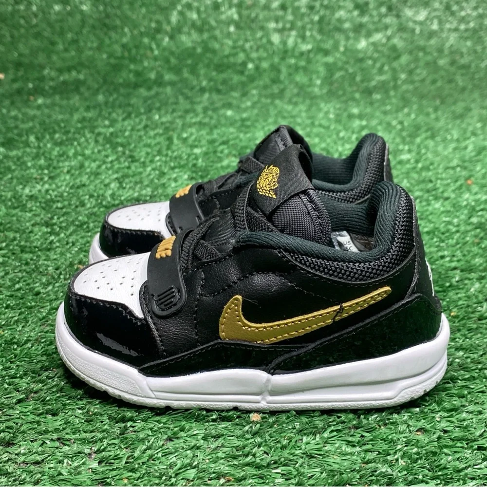 Nike Jordan Legacy 312 Low Sneakers (TD)‎ CD9056-071 Black Gold Toddler 5C - NEW